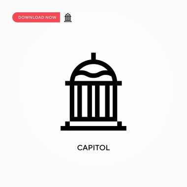 Capitol Basit vektör simgesi. Web sitesi veya mobil uygulama için modern, basit düz vektör çizimi