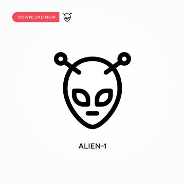 Uzaylı-1 basit vektör simgesi. Web sitesi veya mobil uygulama için modern, basit düz vektör çizimi