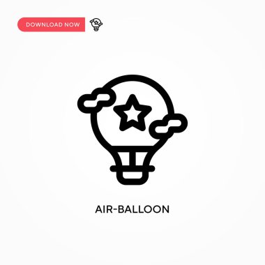 Hava balonu basit vektör simgesi. Web sitesi veya mobil uygulama için modern, basit düz vektör çizimi