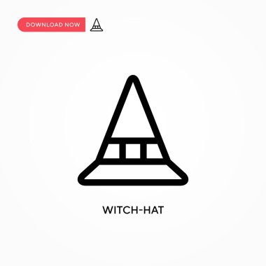 Cadı şapkalı basit vektör simgesi. Web sitesi veya mobil uygulama için modern, basit düz vektör çizimi