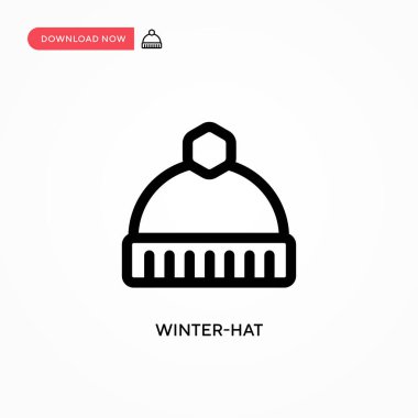 Kış şapkası Basit vektör simgesi. Web sitesi veya mobil uygulama için modern, basit düz vektör çizimi