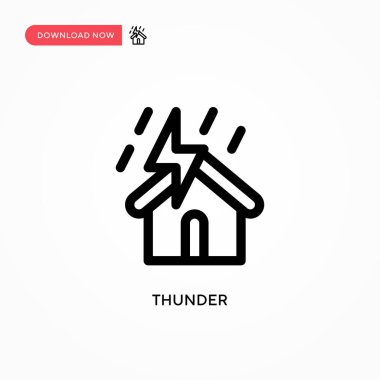 Şimşek Basit vektör simgesi. Web sitesi veya mobil uygulama için modern, basit düz vektör çizimi