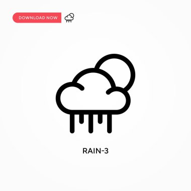 Rain-3 basit vektör simgesi. Web sitesi veya mobil uygulama için modern, basit düz vektör çizimi