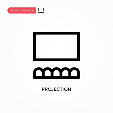 Projeksiyon basit vektör simgesi. Web sitesi veya mobil uygulama için modern, basit düz vektör çizimi