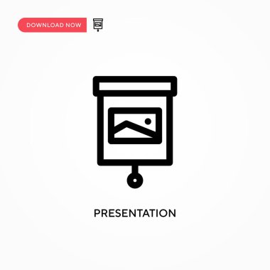 Sunum basit vektör simgesi. Web sitesi veya mobil uygulama için modern, basit düz vektör çizimi