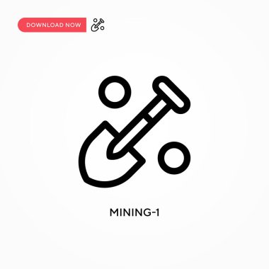 Madencilik-1 basit vektör simgesi. Web sitesi veya mobil uygulama için modern, basit düz vektör çizimi