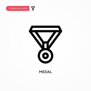 Madalya basit vektör simgesi. Web sitesi veya mobil uygulama için modern, basit düz vektör çizimi