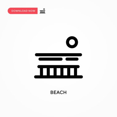 Plaj basit vektör simgesi. Web sitesi veya mobil uygulama için modern, basit düz vektör çizimi