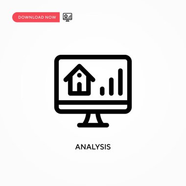 Analiz basit vektör simgesi. Web sitesi veya mobil uygulama için modern, basit düz vektör çizimi