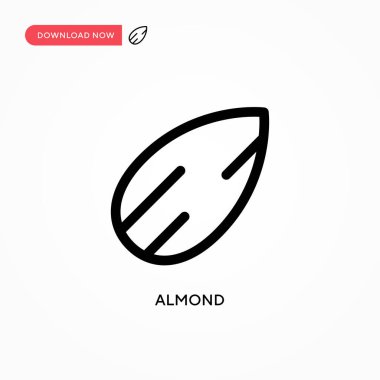 Badem Basit vektör simgesi. Web sitesi veya mobil uygulama için modern, basit düz vektör çizimi