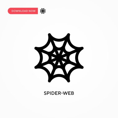 Örümcek ağı basit vektör simgesi. Web sitesi veya mobil uygulama için modern, basit düz vektör çizimi