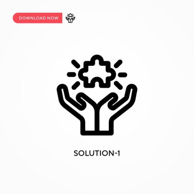 Çözüm-1 basit vektör simgesi. Web sitesi veya mobil uygulama için modern, basit düz vektör çizimi