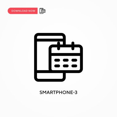 Akıllı Telefon-3 basit vektör simgesi. Web sitesi veya mobil uygulama için modern, basit düz vektör çizimi