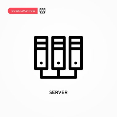 Sunucu Basit vektör simgesi. Web sitesi veya mobil uygulama için modern, basit düz vektör çizimi