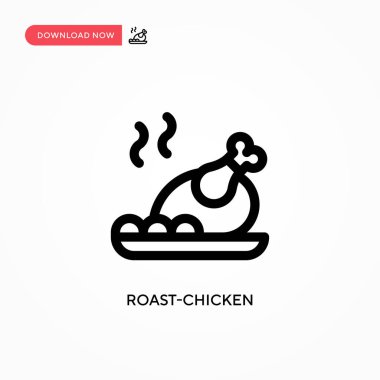 Kızarmış tavuk basit vektör simgesi. Web sitesi veya mobil uygulama için modern, basit düz vektör çizimi