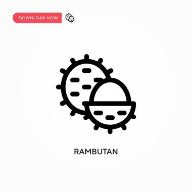 Rambutan Basit vektör simgesi. Web sitesi veya mobil uygulama için modern, basit düz vektör çizimi