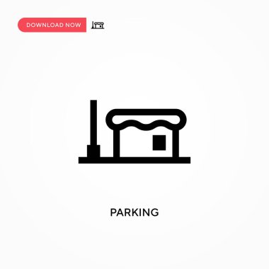 Basit vektör simgesi park ediliyor. Web sitesi veya mobil uygulama için modern, basit düz vektör çizimi