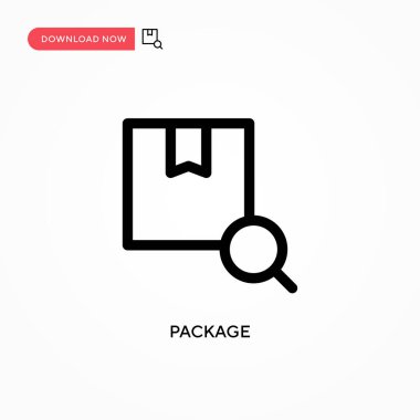 Paket Basit vektör simgesi. Web sitesi veya mobil uygulama için modern, basit düz vektör çizimi
