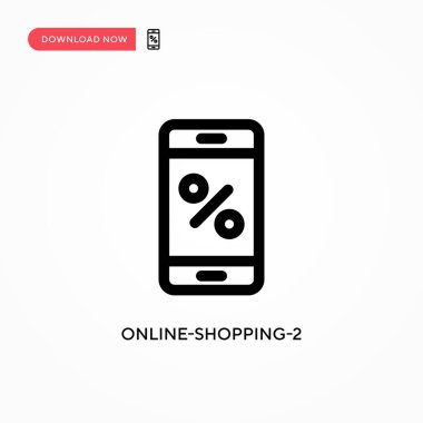 Çevrimiçi alışveriş-2 Basit vektör simgesi. Web sitesi veya mobil uygulama için modern, basit düz vektör çizimi