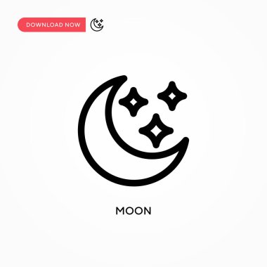 Ay basit vektör simgesi. Web sitesi veya mobil uygulama için modern, basit düz vektör çizimi