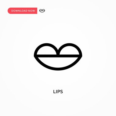 Dudaklar basit vektör simgesi. Web sitesi veya mobil uygulama için modern, basit düz vektör çizimi