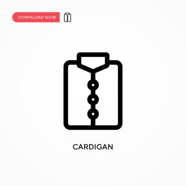 Cardigan Basit vektör simgesi. Web sitesi veya mobil uygulama için modern, basit düz vektör çizimi