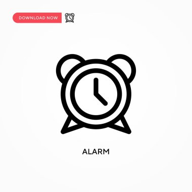 Alarm Basit vektör simgesi. Web sitesi veya mobil uygulama için modern, basit düz vektör çizimi