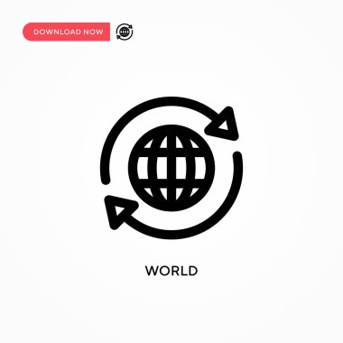 Dünya basit vektör simgesi. Web sitesi veya mobil uygulama için modern, basit düz vektör çizimi
