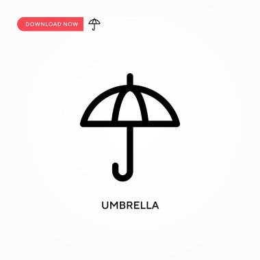 Şemsiye Basit vektör simgesi. Web sitesi veya mobil uygulama için modern, basit düz vektör çizimi