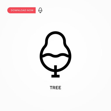 Ağaç basit vektör simgesi. Web sitesi veya mobil uygulama için modern, basit düz vektör çizimi
