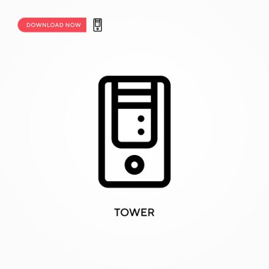 Kule Basit vektör simgesi. Web sitesi veya mobil uygulama için modern, basit düz vektör çizimi