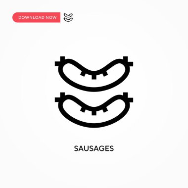 Sosisler basit vektör simgesi. Web sitesi veya mobil uygulama için modern, basit düz vektör çizimi