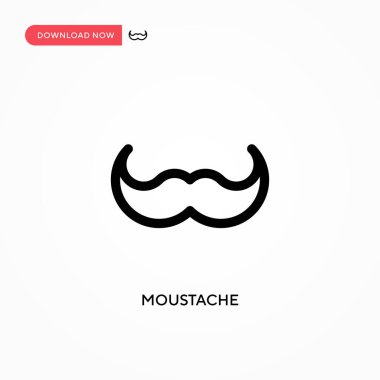 Bıyık Basit vektör simgesi. Web sitesi veya mobil uygulama için modern, basit düz vektör çizimi