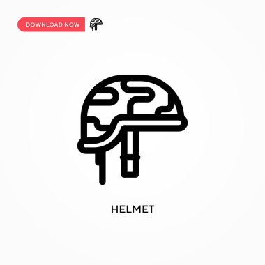 Kask Basit vektör simgesi. Web sitesi veya mobil uygulama için modern, basit düz vektör çizimi