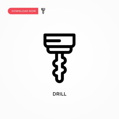 Matkap Basit vektör simgesi. Web sitesi veya mobil uygulama için modern, basit düz vektör çizimi