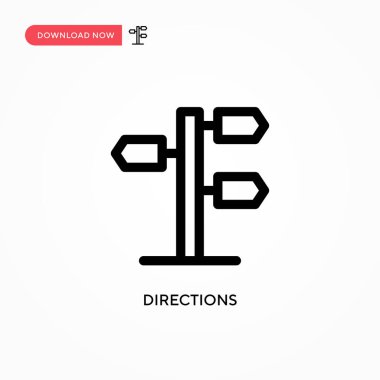 Yönler basit vektör simgesi. Web sitesi veya mobil uygulama için modern, basit düz vektör çizimi