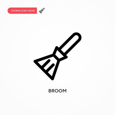 Broom Basit vektör simgesi. Web sitesi veya mobil uygulama için modern, basit düz vektör çizimi