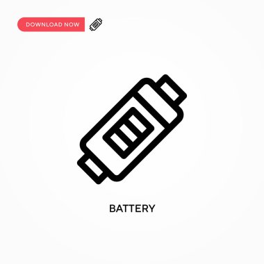 Batarya Basit vektör simgesi. Web sitesi veya mobil uygulama için modern, basit düz vektör çizimi