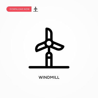 Windmill Basit vektör simgesi. Web sitesi veya mobil uygulama için modern, basit düz vektör çizimi