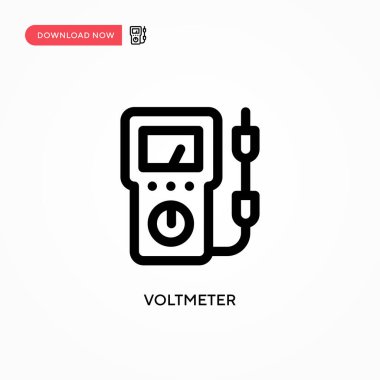 Voltmetre basit vektör simgesi. Web sitesi veya mobil uygulama için modern, basit düz vektör çizimi