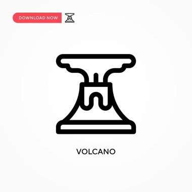 Volkan basit vektör simgesi. Web sitesi veya mobil uygulama için modern, basit düz vektör çizimi