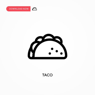 Taco Basit vektör simgesi. Web sitesi veya mobil uygulama için modern, basit düz vektör çizimi