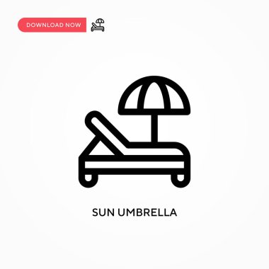 Güneş şemsiyesi Basit vektör simgesi. Web sitesi veya mobil uygulama için modern, basit düz vektör çizimi