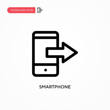 Akıllı telefon basit vektör simgesi. Web sitesi veya mobil uygulama için modern, basit düz vektör çizimi