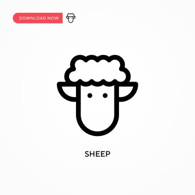 Basit koyun vektör simgesi. Web sitesi veya mobil uygulama için modern, basit düz vektör çizimi