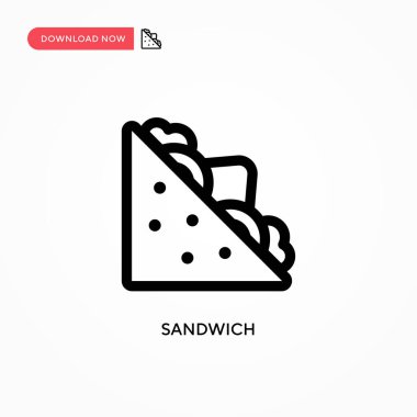 Sandviç basit vektör simgesi. Web sitesi veya mobil uygulama için modern, basit düz vektör çizimi