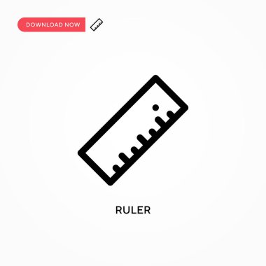 Cetvel Basit vektör simgesi. Web sitesi veya mobil uygulama için modern, basit düz vektör çizimi