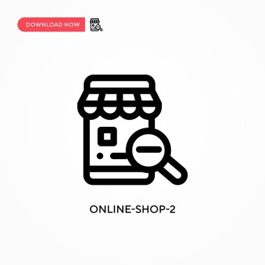 Çevrimiçi-shop-2 Basit vektör simgesi. Web sitesi veya mobil uygulama için modern, basit düz vektör çizimi