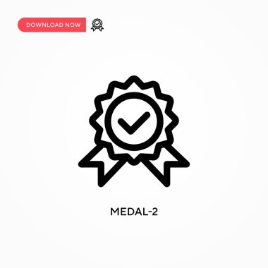 Madalya-2 basit vektör simgesi. Web sitesi veya mobil uygulama için modern, basit düz vektör çizimi