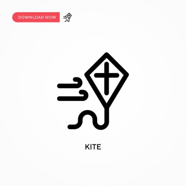 Kite Basit vektör simgesi. Web sitesi veya mobil uygulama için modern, basit düz vektör çizimi